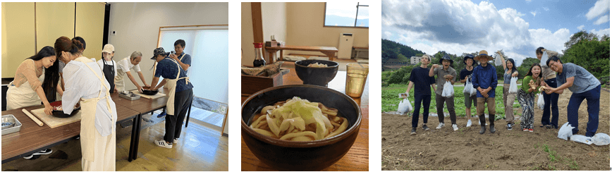 (海鮮ほうとううどん・手打ち体験) (吉田うどんくらよし) (わっぱファーム地元農家体験)