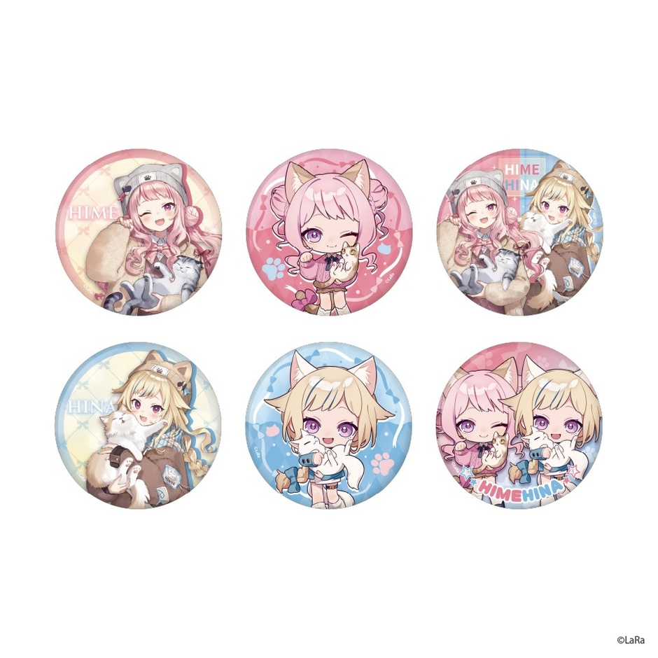 ▲HIMEHINA　缶バッジ～もふもふ猫日和～(全6種：ランダム／コンプリートセット)　  ¥550／\3,300(税込)