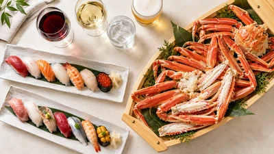 板前寿司、法人の忘新年会向けに 「ズワイガニ食べ放題＆寿司プラン」を期間限定で提供